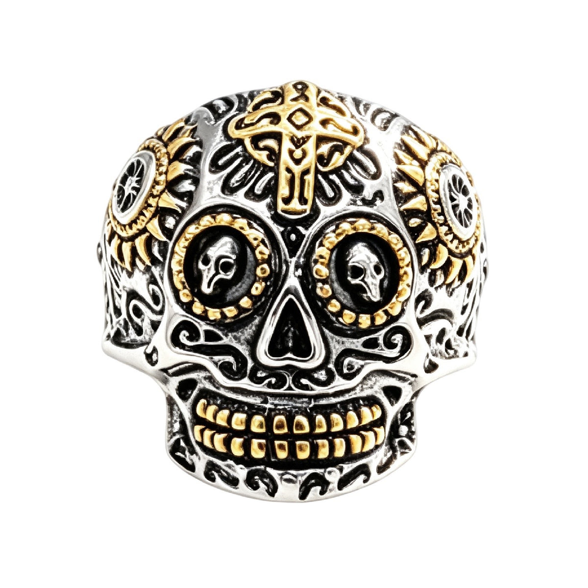 Day of the Dead Skull Titanium Steel Ring