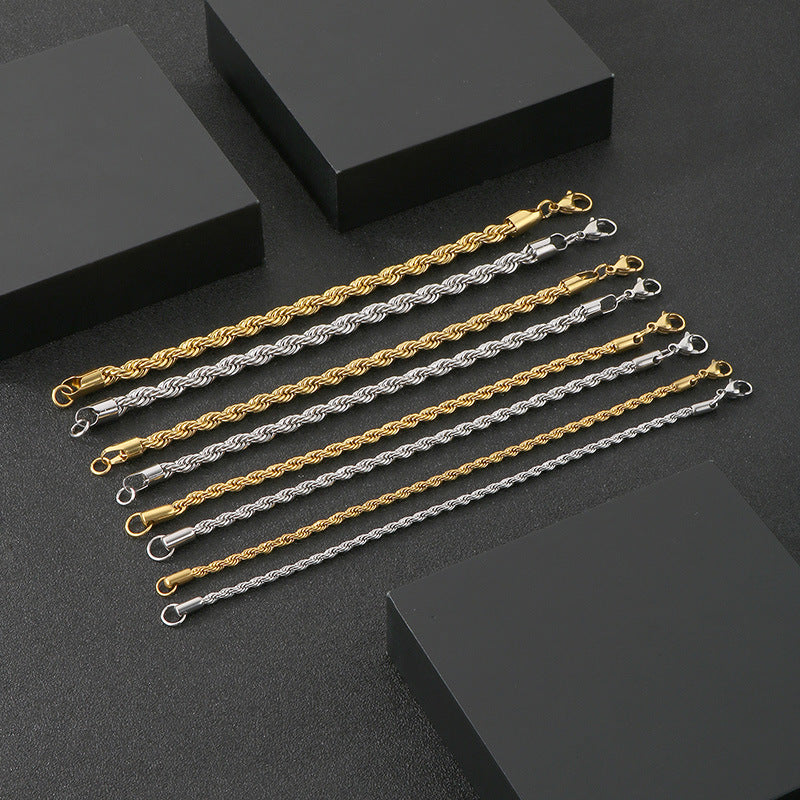 Twist Twist Rope Bracelet – In Europe & The United States – Stainless Steel Twist Chain