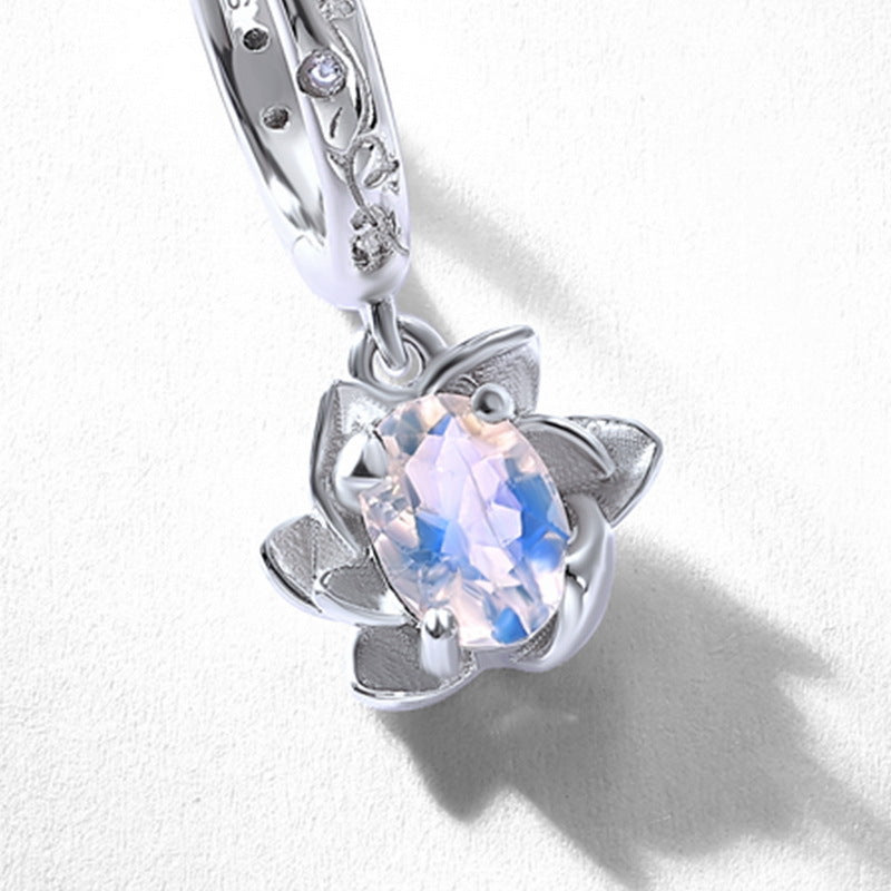 Planderful Everyday Genie Earrings – Elegant Blue Moonlight Lotus Design