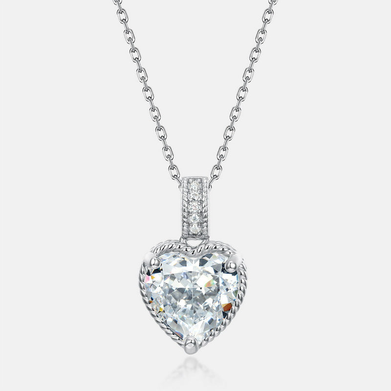 S925 Sterling Silver High-Carbon Stone Pendant Necklace