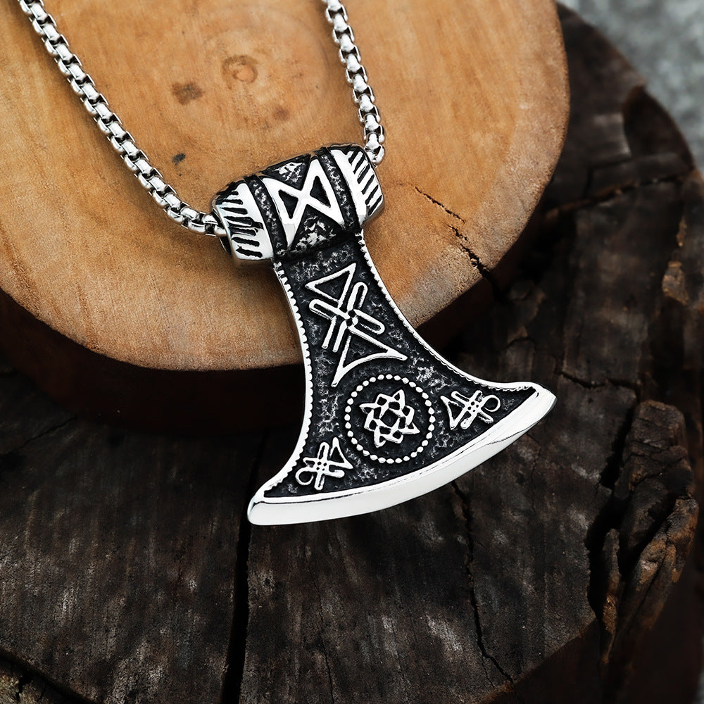 Foreign Trade Nordic Mythology Odin Axe Pendant Necklace