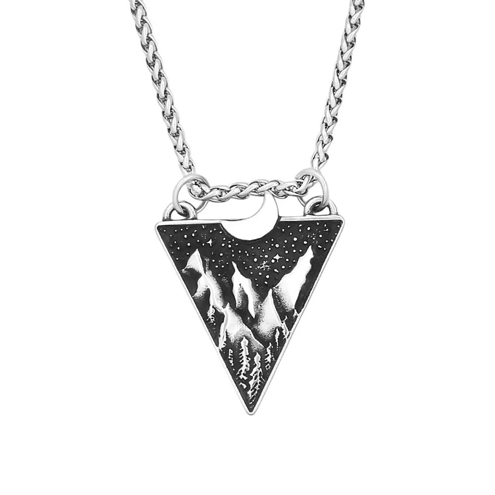 Punk Star Moon Pendant Necklace