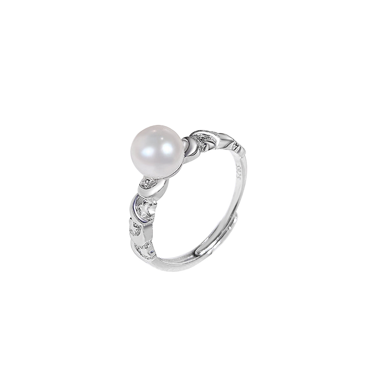 S925 Sterling Silver Freshwater Pearl Ring — Adjustable