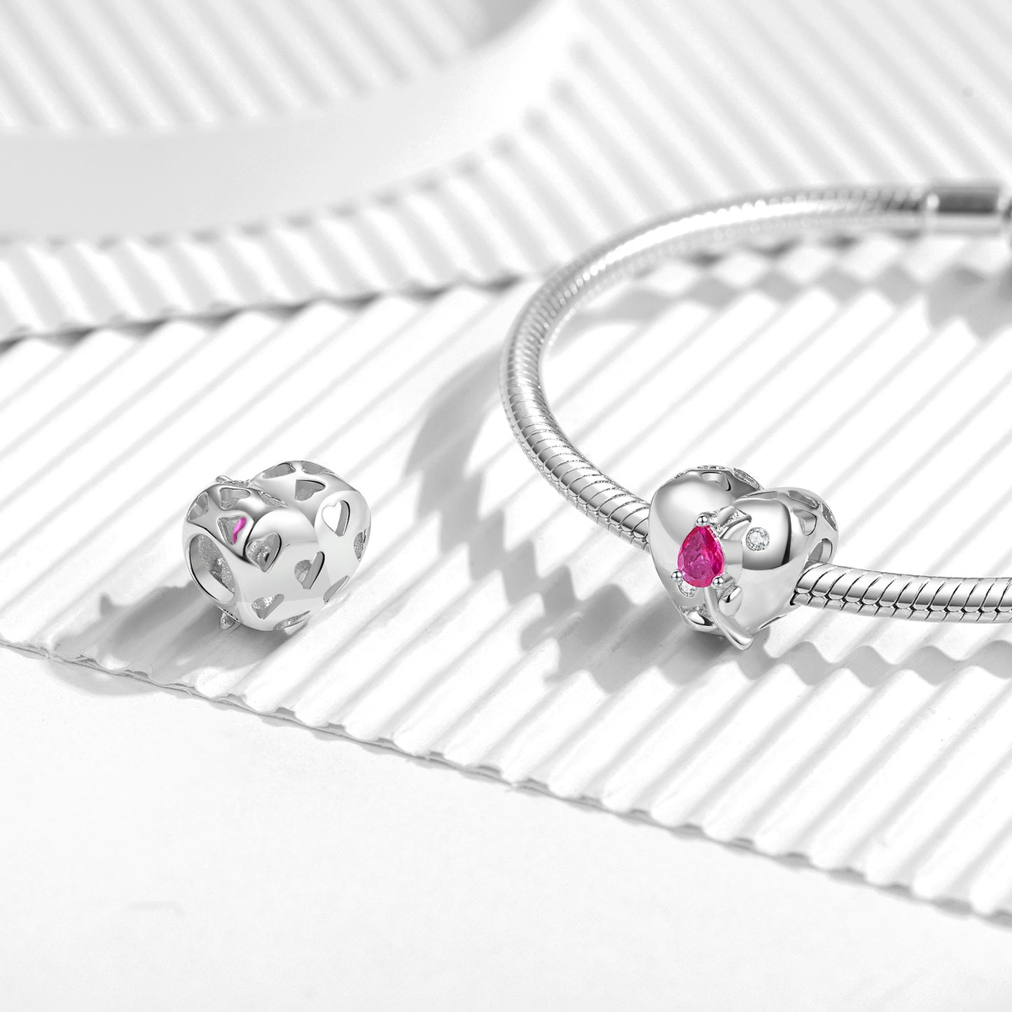 Planderful Everyday Genie Bracelet – Simple Rose Hollow Beads 925 Sterling Silver Inlaid Zircon Love Beads Jewelry Accessories