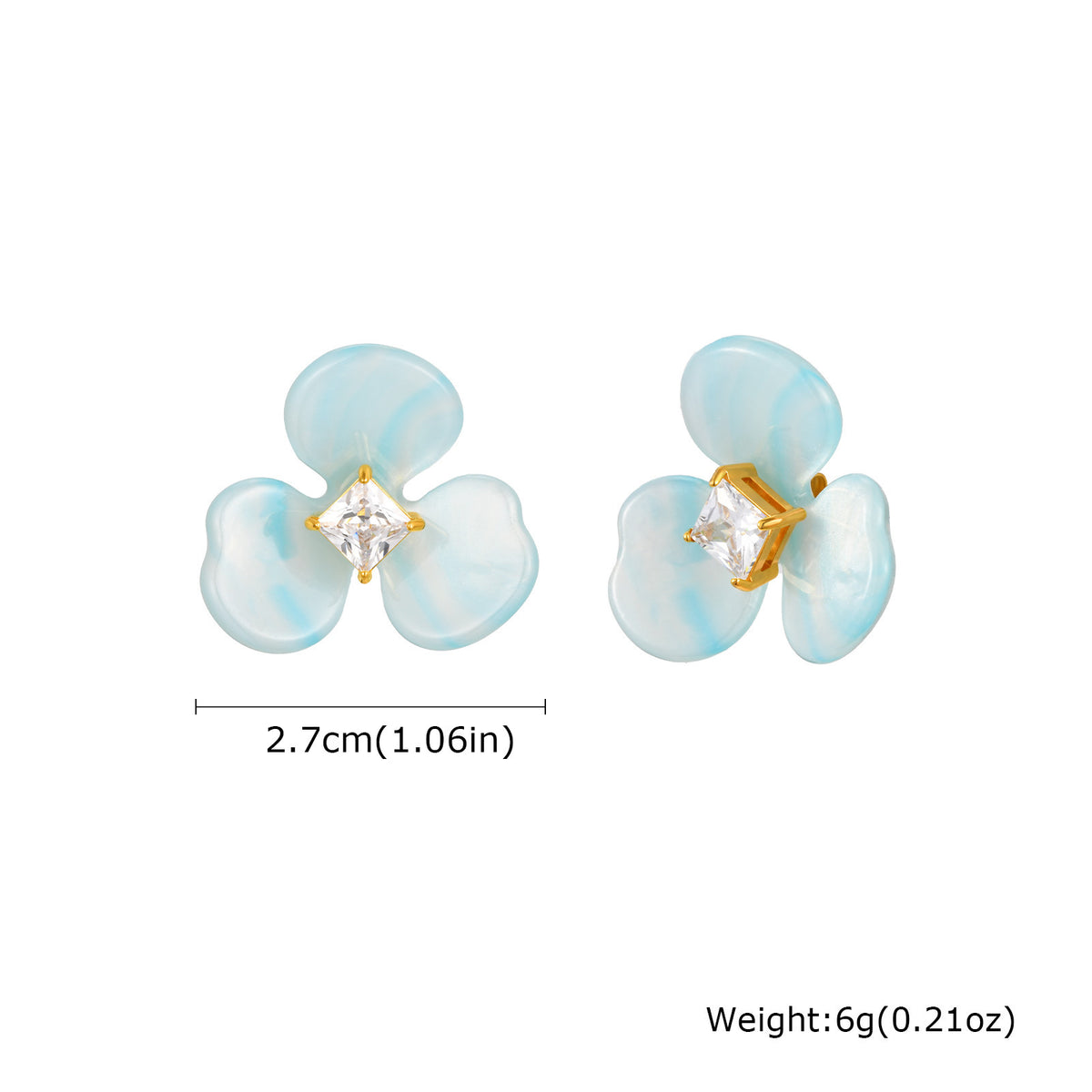 Stainless Steel Zircon Floral Earrings