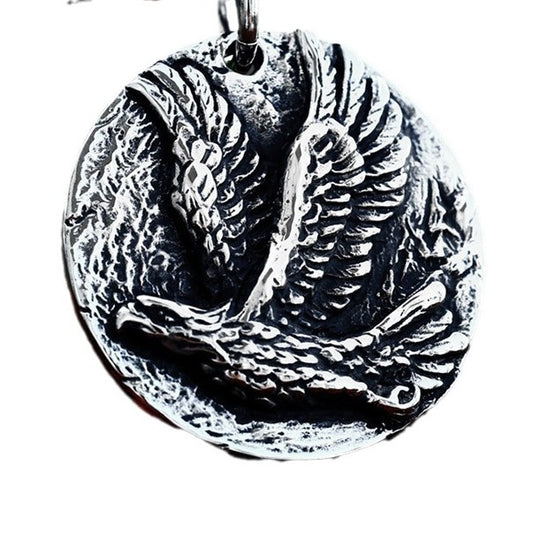 Titanium Steel Retro Eagle Wings Pendant for Men - Wholesale Stainless Steel Jewelry
