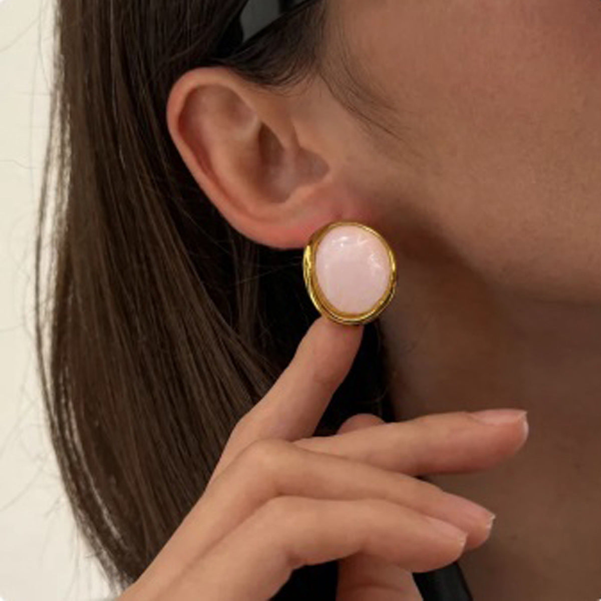 Planderful Mirror-Finish Stainless Steel Earrings Amber Gradient Geometric Statement For Fashion Forward Women