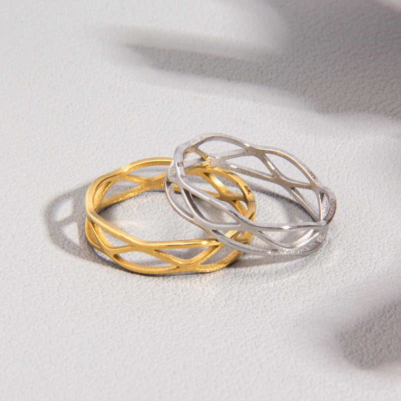 Luxury Steel Ring with Unique Cross Design