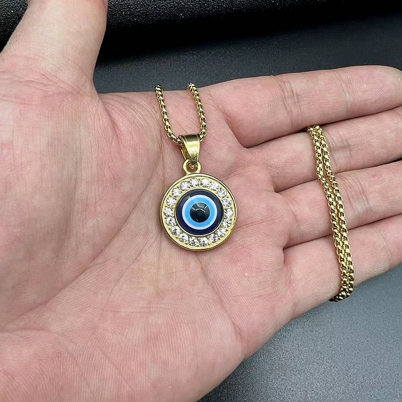 Zircon Necklace – Elegant Evil Eye Pendant