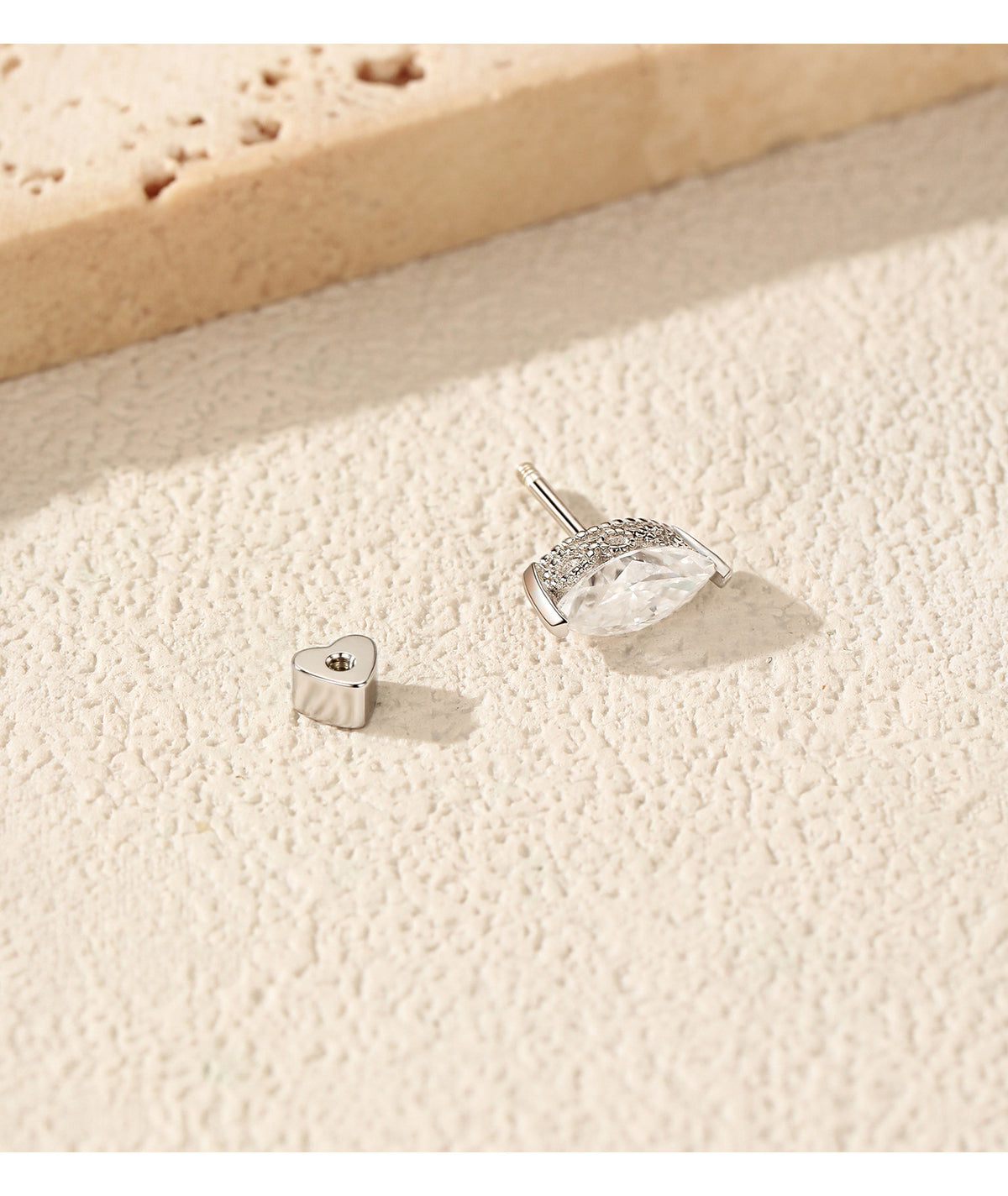925 Sterling Silver Petite Moissanite Threaded Stud