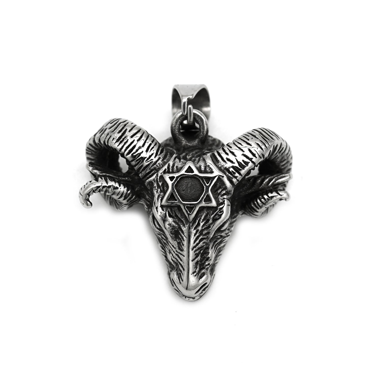 Steel Necklace - Vintage Goat Head Pendant