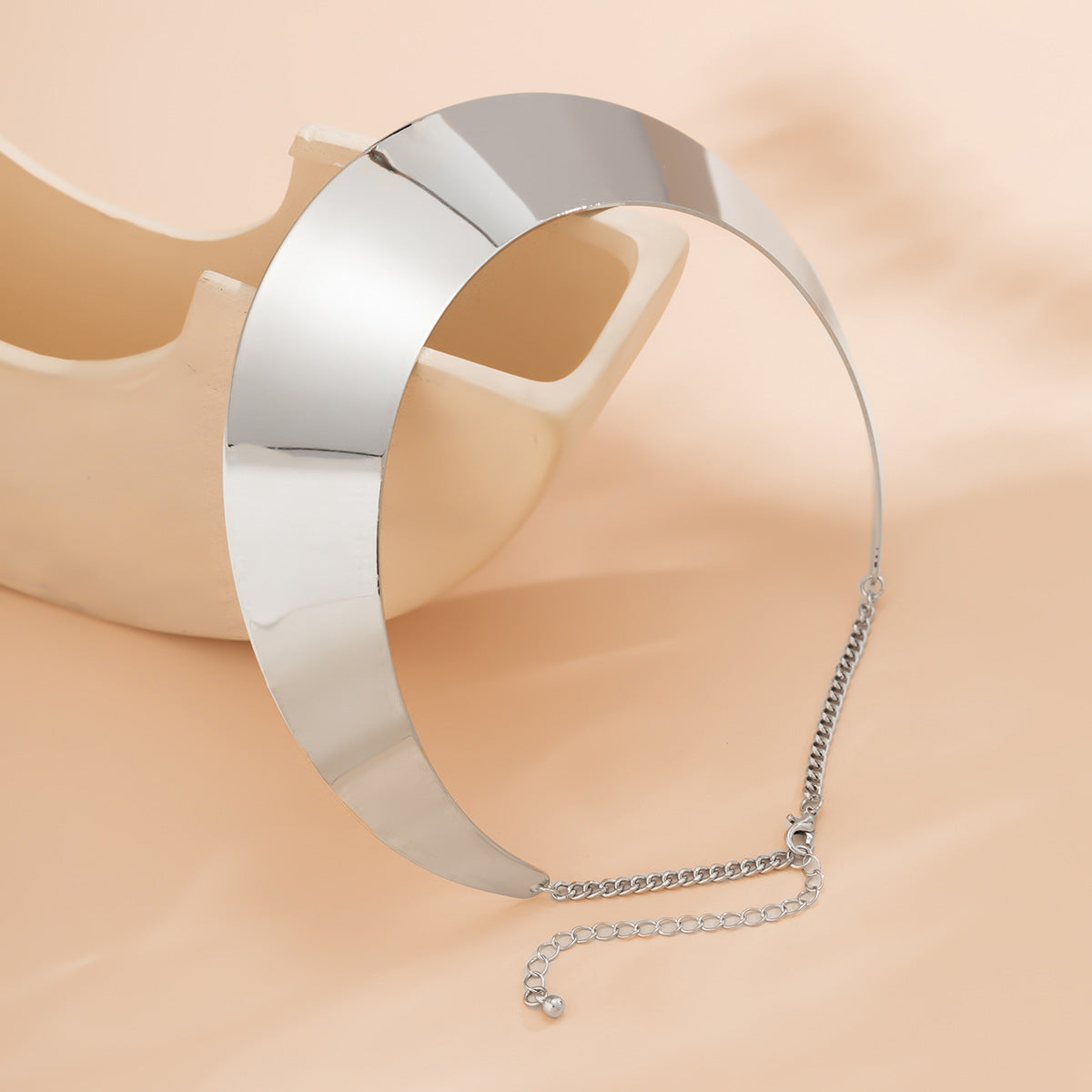 Glossy Ring Punk Collar Necklace