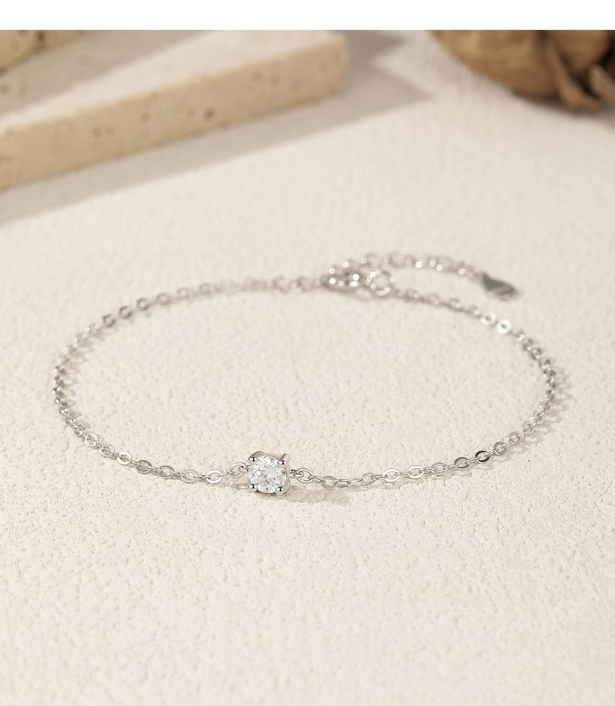 925 Sterling Silver Moissanite Stacking Bracelet