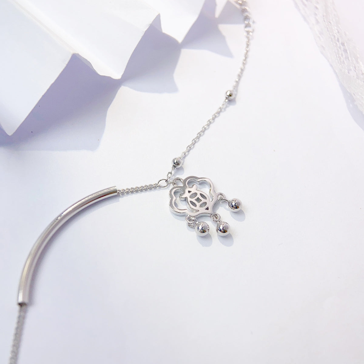 Minimalist Ruyi 925 Sterling Silver Bracelet