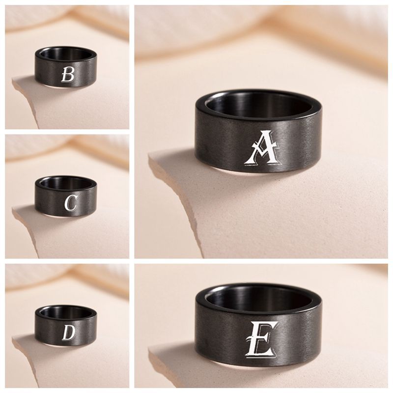 Planderful Everyday Genie Fade Resistant Stainless Steel Letter Ring For Men And Women