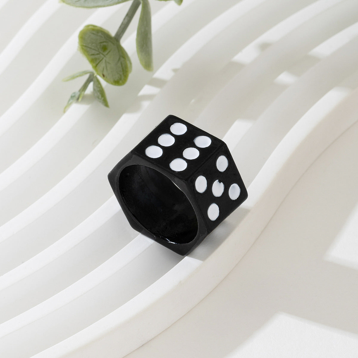 Fashionable Personalized Resin Dice Ring for Women
