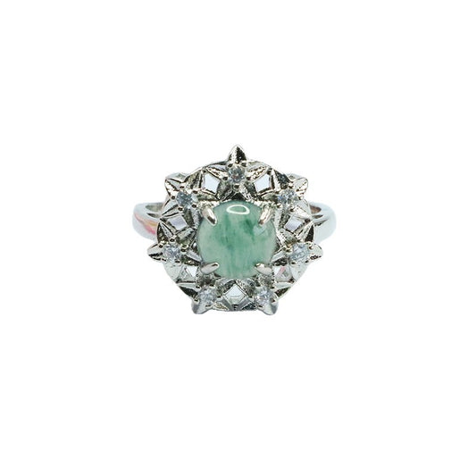 Blue-Water Jadeite Vine Ring