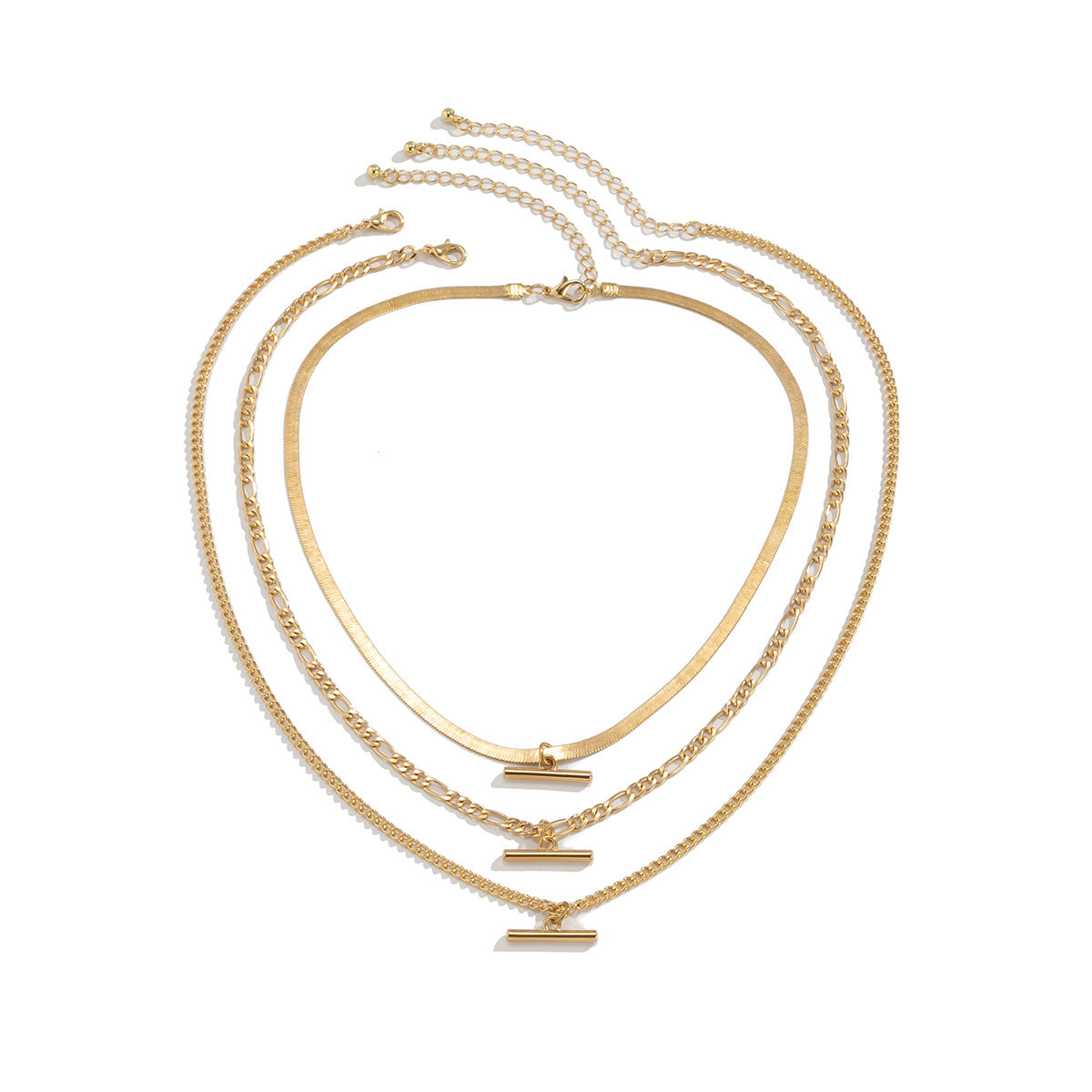 Planderful Vienna Verve Snake Bone Chain Necklace For Women Punk Metal Stick Style Statement Jewelry