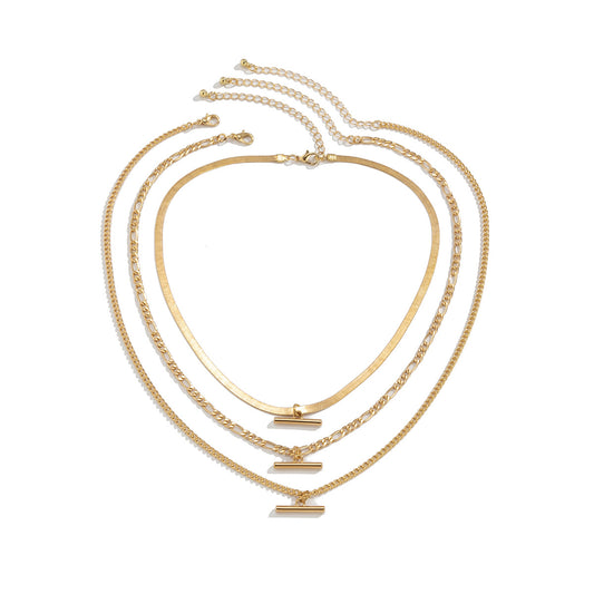 Planderful Vienna Verve Snake Bone Chain Necklace For Women Punk Metal Stick Style Statement Jewelry