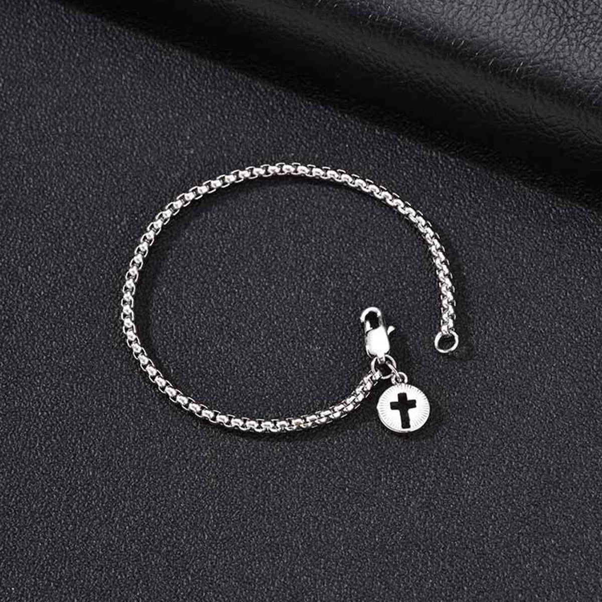 Cross Pearl Stainless Steel Bracelet