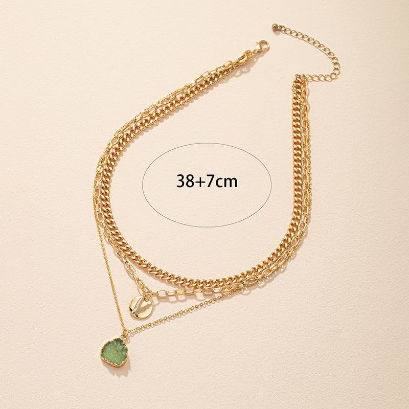 Luxurious Multi-Layer Crystal Pendant Necklace - Vienna Verve Collection