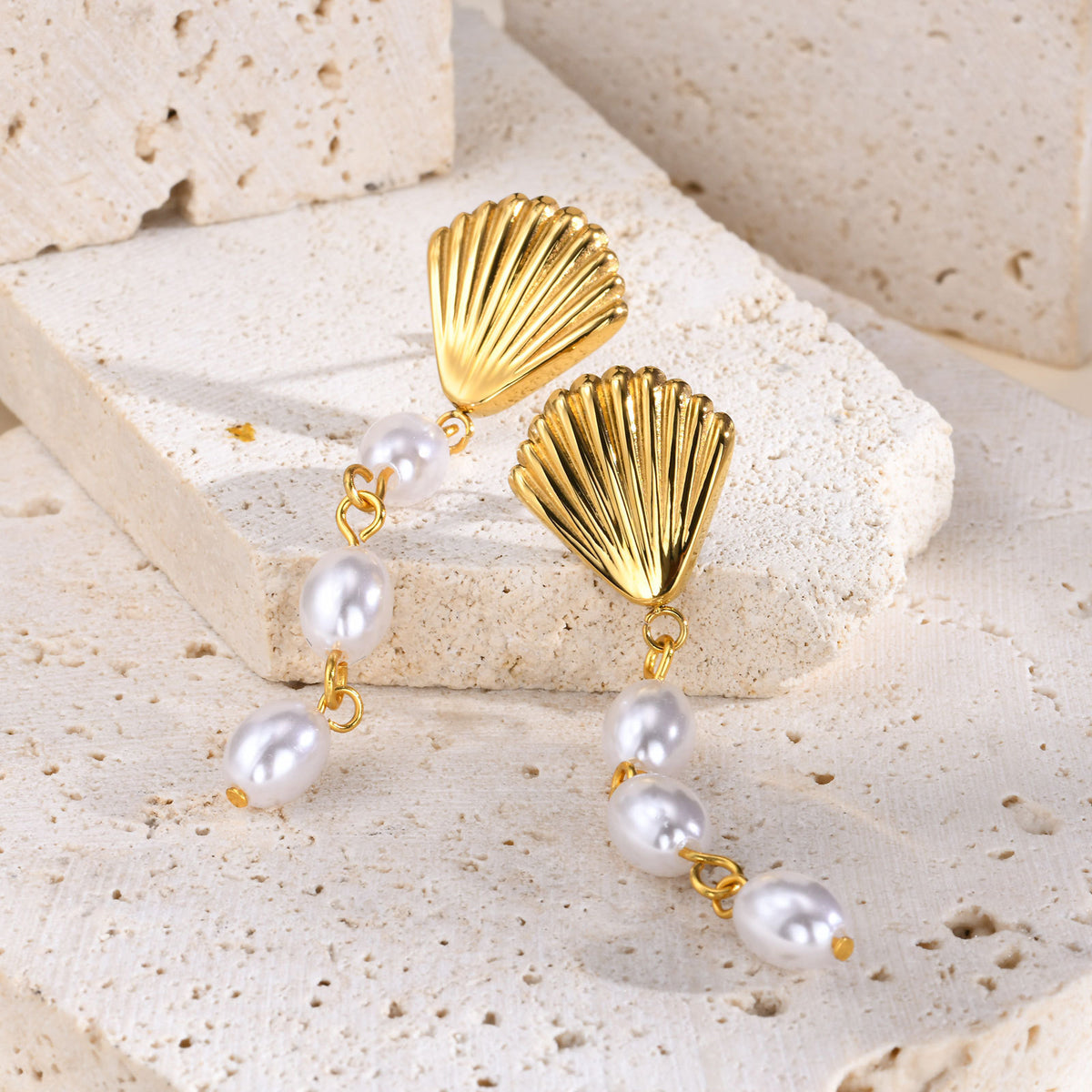 Stainless Steel Pearl Earrings