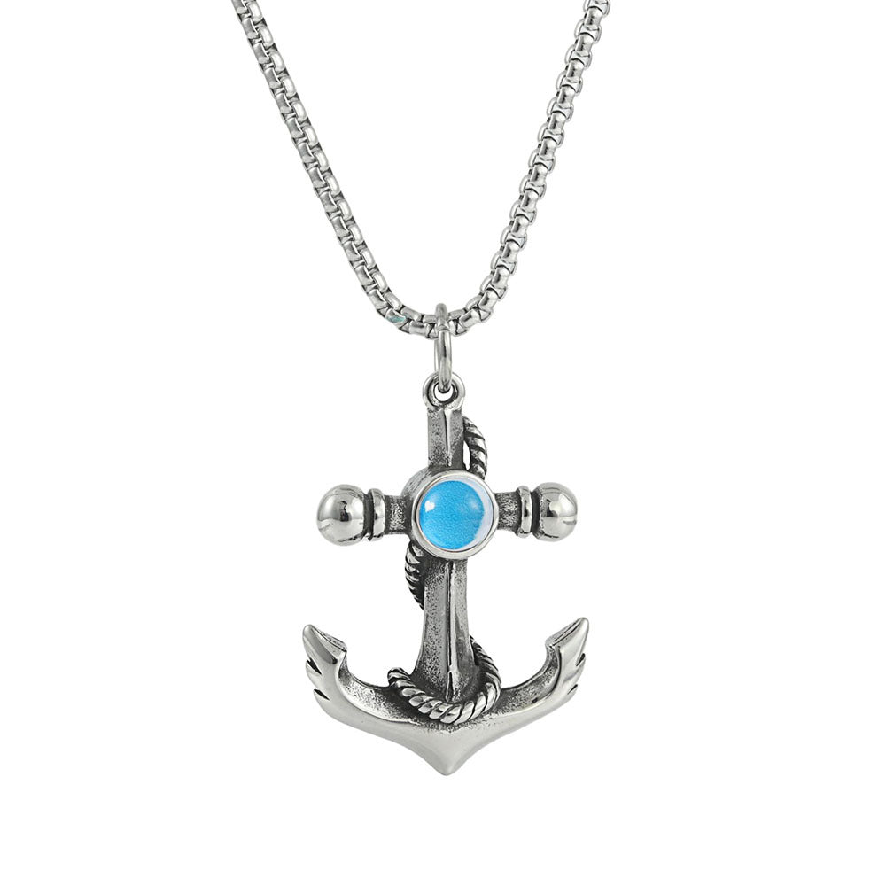 European and American Stainless Steel Anchor Pendant for Men