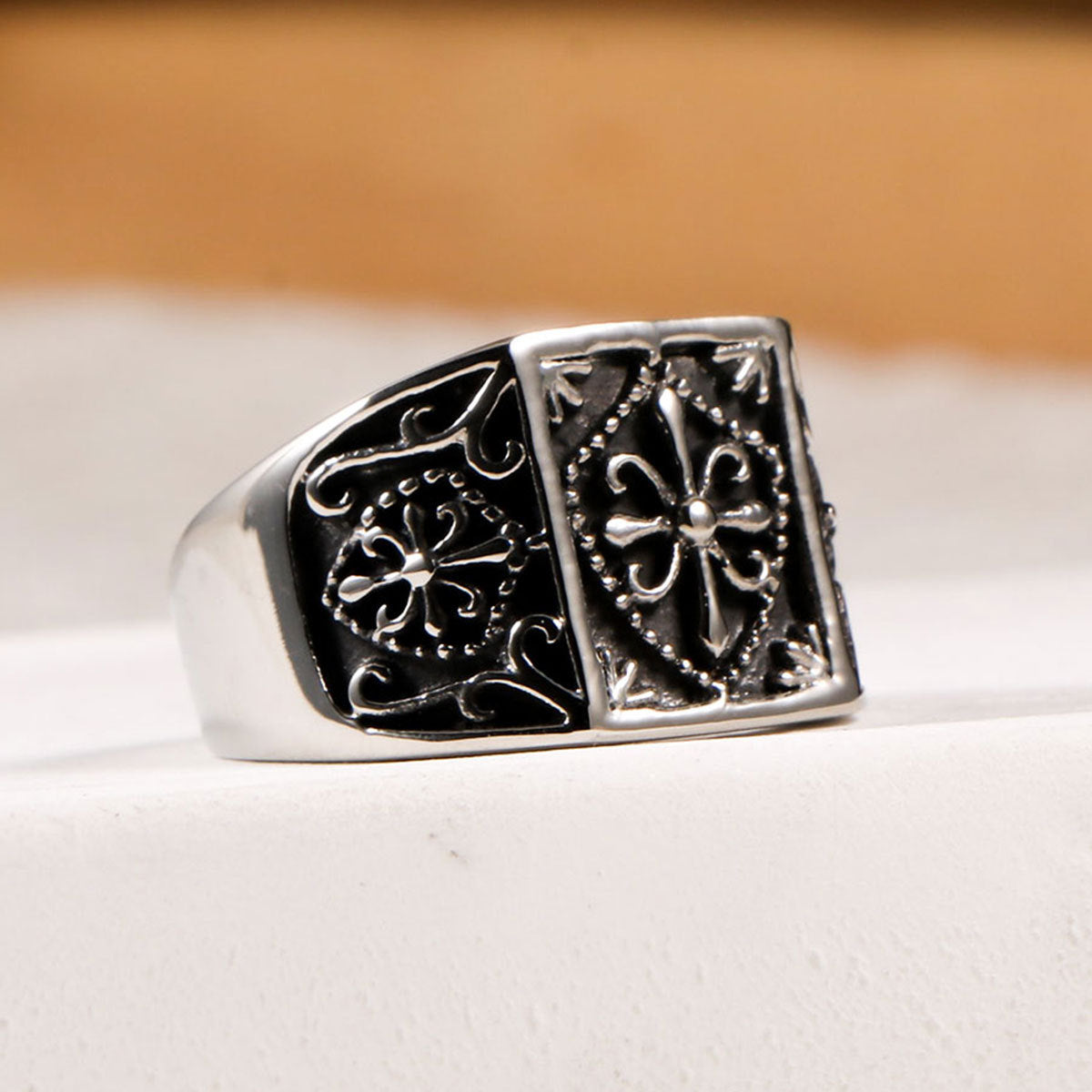 Oriental Mysterious Pattern Titanium Steel Ring Men's Non-Fading Ring