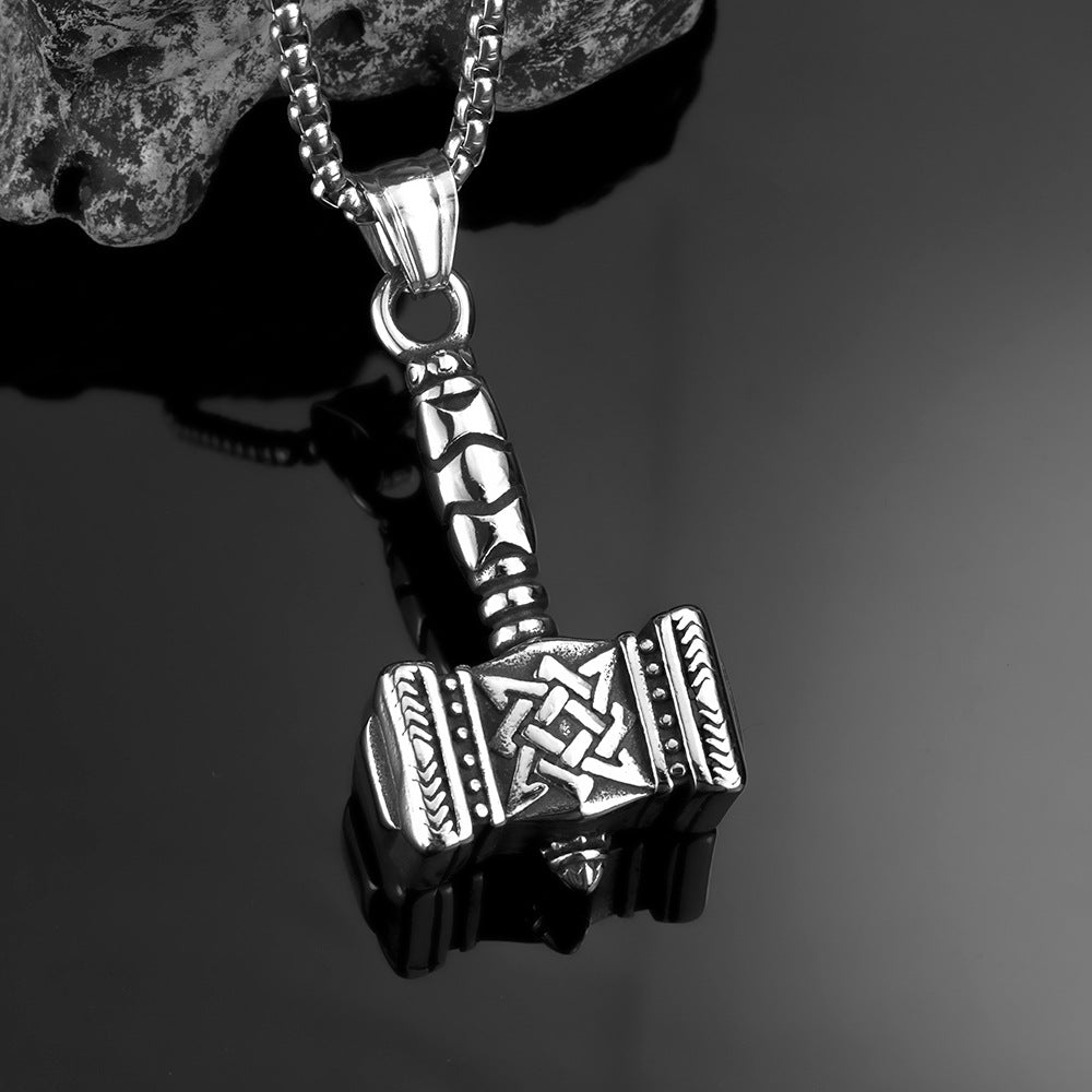 Vintage Men's Jewelry Stainless Steel Slavic Quake Pendant