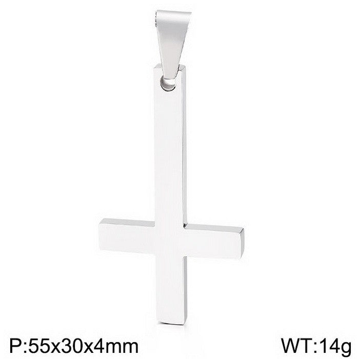 Cross Pendant Necklace for Men, Stainless Steel Simple Design, Online Marketplace Supplier