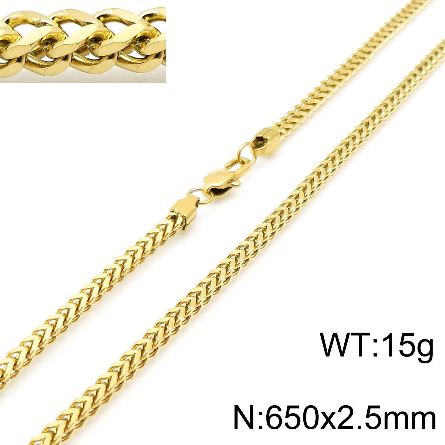 Planderful Keel Chain Necklace Unisex Gold Plated Bold