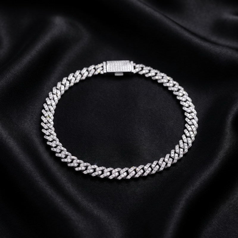 Copper Zircon Cuban Chain Pavé Bracelet