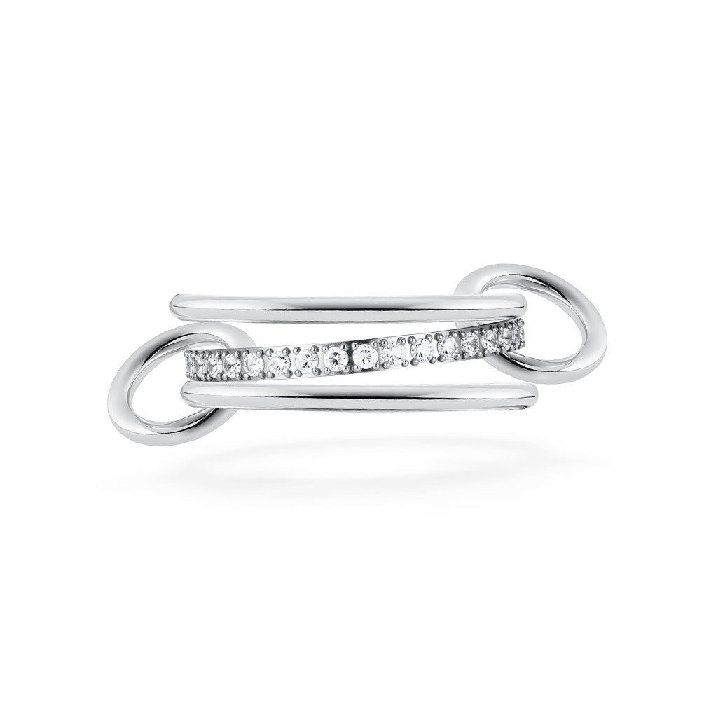 Planderful Everyday Genie Three Layer Stacking Ring With Zircon Light Luxury For Women