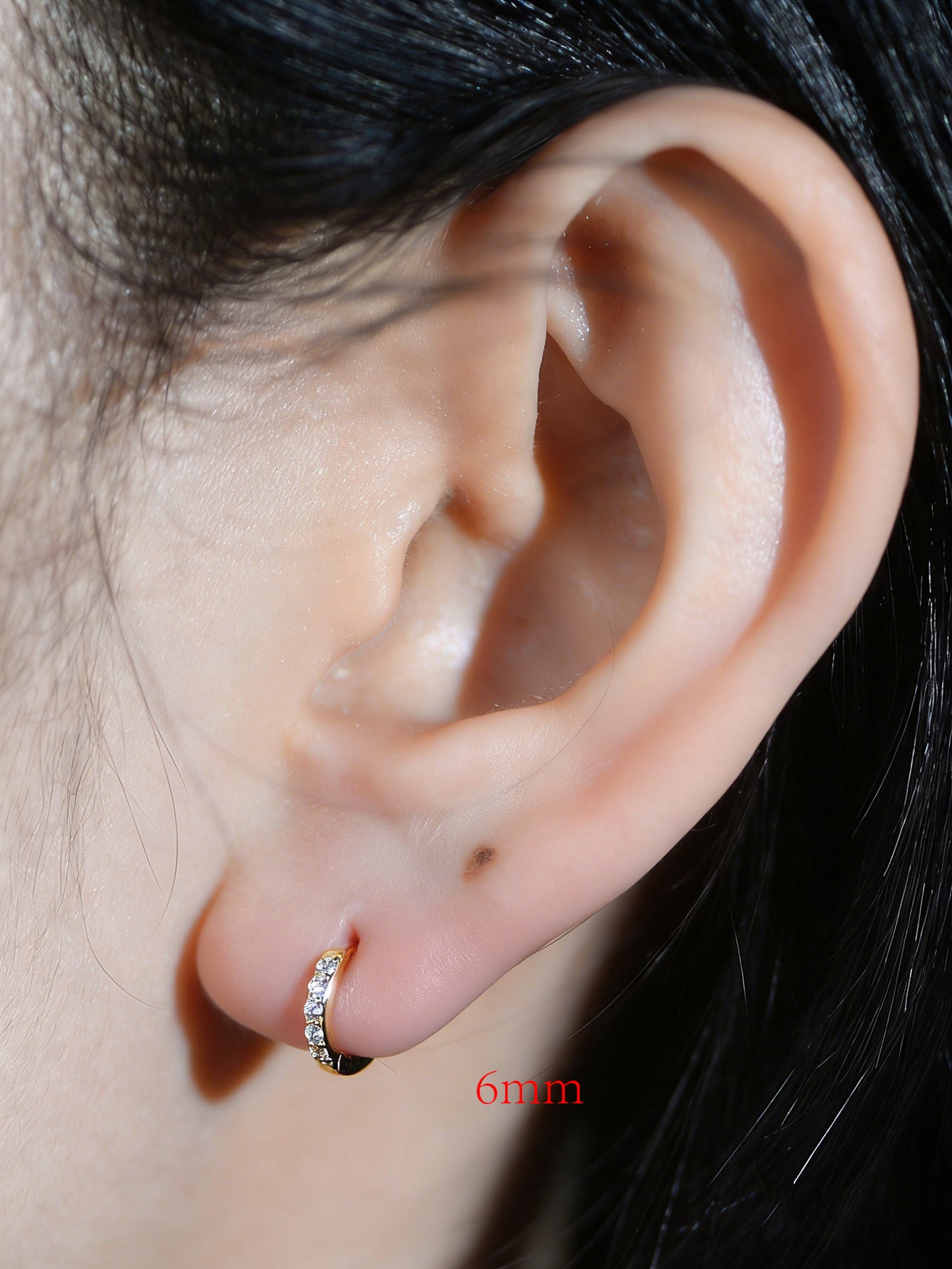 S925 Sterling Silver Ear Buckle Inlaid With Zircon Basic Round Ear Ring Earrings,