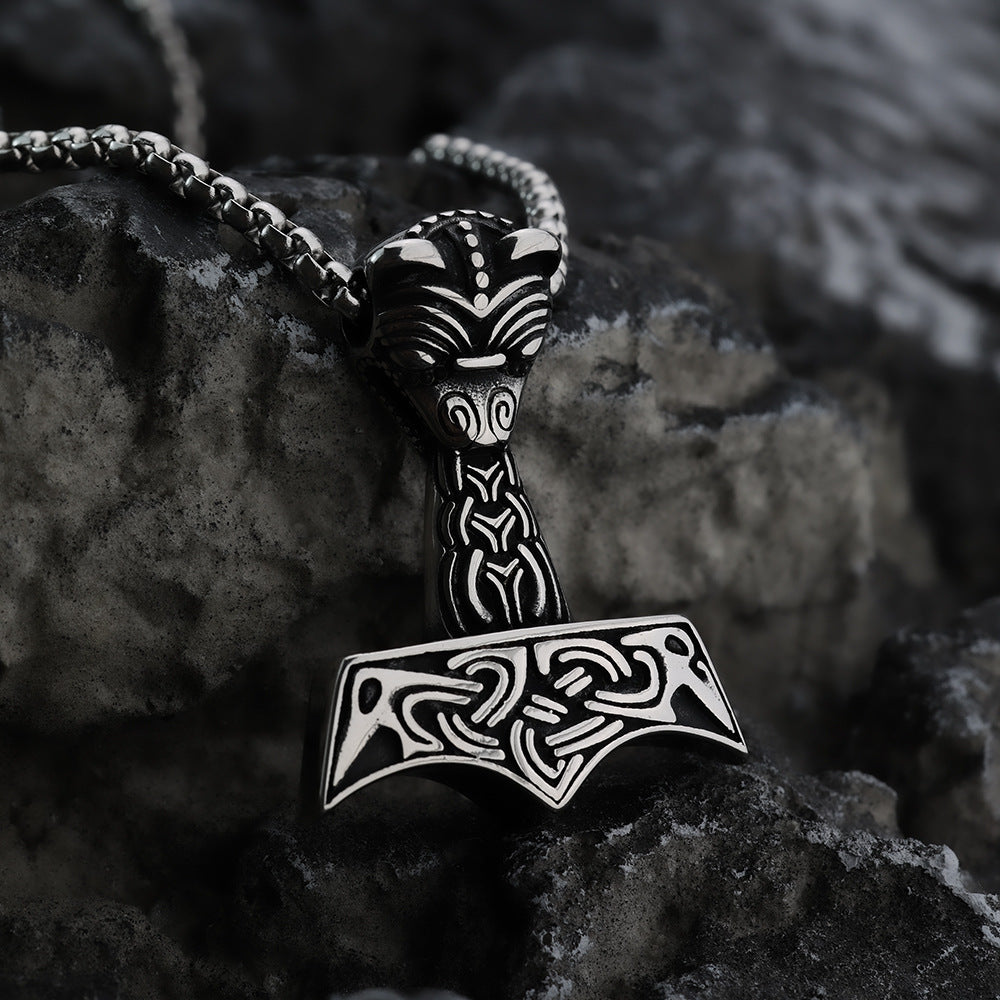 Celtic Viking Wolf Stainless Steel Pendant Necklace