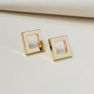 European Chic Square Earrings - Metallic Collection from Vienna Verve