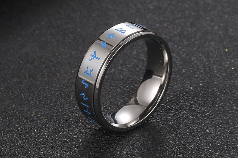 Rotatable Three-Color Titanium Steel Men's Ring - Japan & South Korea Inspired Temperament Design