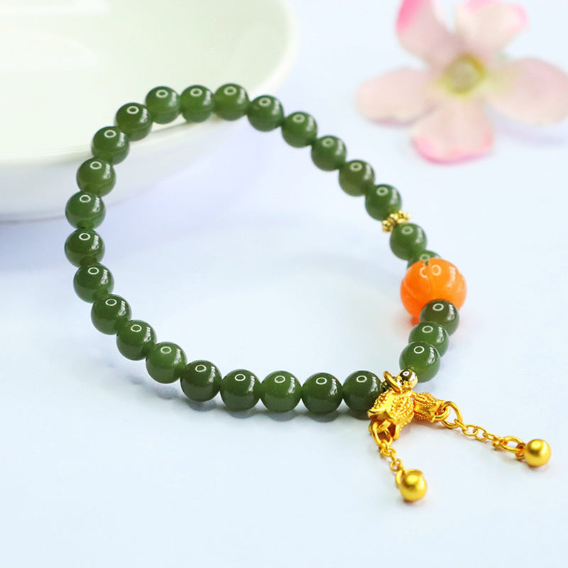 Hetian Jade Lily-of-the-Valley Bracelet