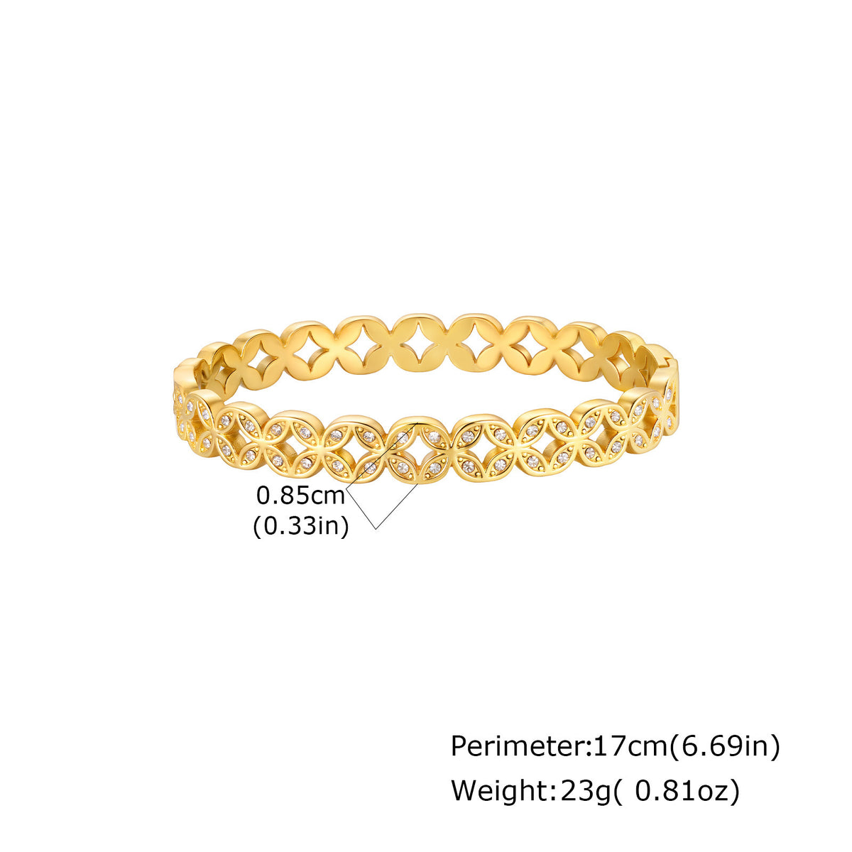 Heart Zircon Stainless Steel Bracelet Unisex