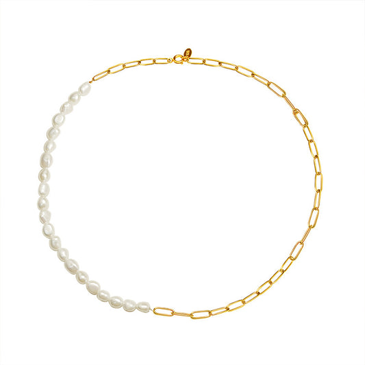 Elegant 18K Gold Plated Pearl Necklace for Women by Planderful - Everyday Genie Collection
