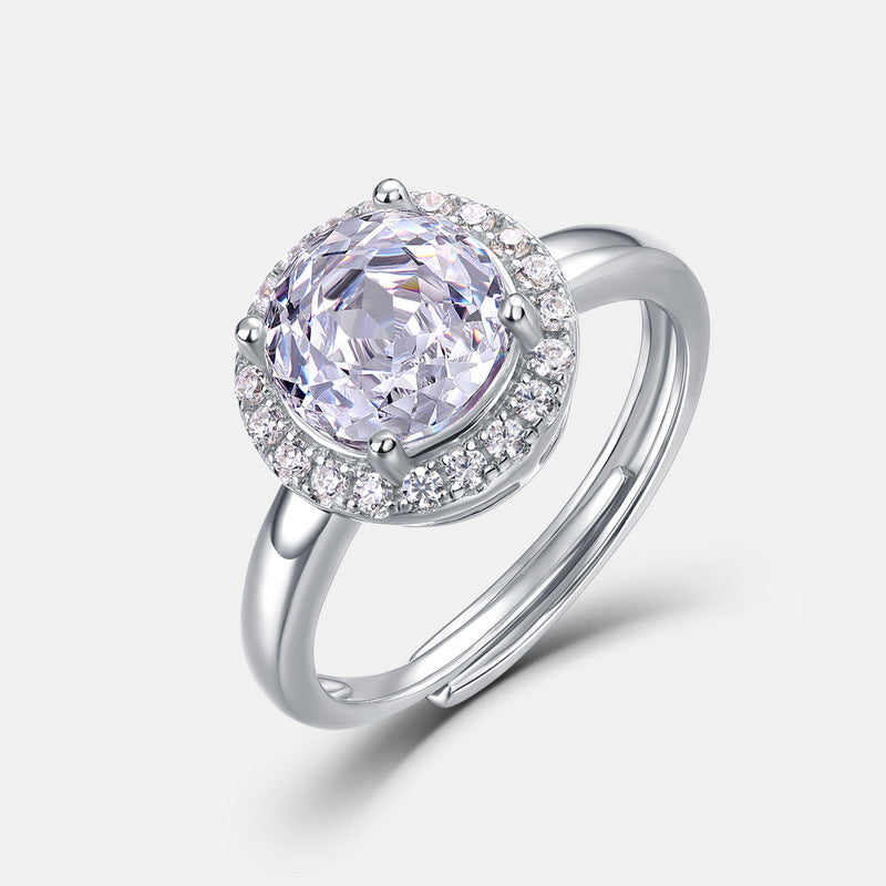 S925 Sterling Silver Zircon Rose Ring