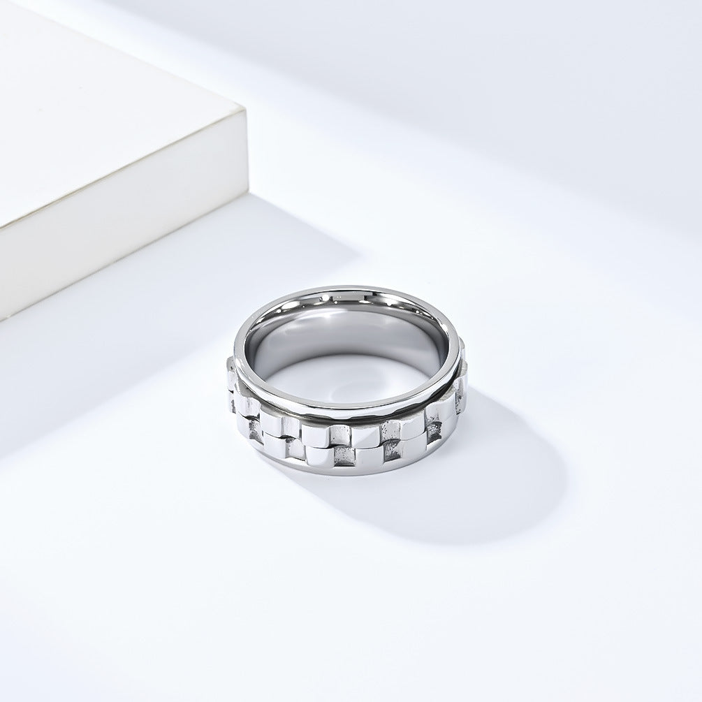 Planderful Everyday Genie Rotating Gear Ring Stainless Steel Stress Relief Unisex Ring Size 7 12