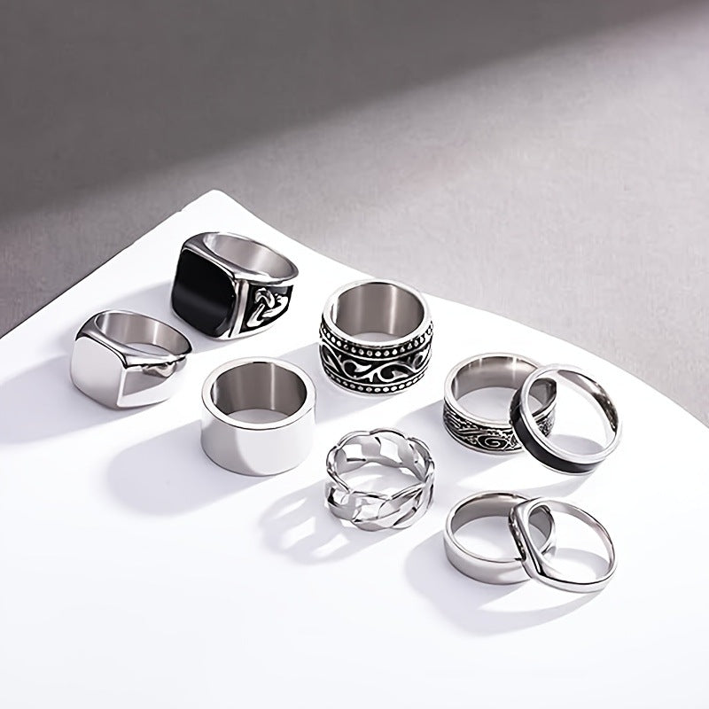 Planderful Unisex Titanium Steel Couple Ring Epoxy Pro