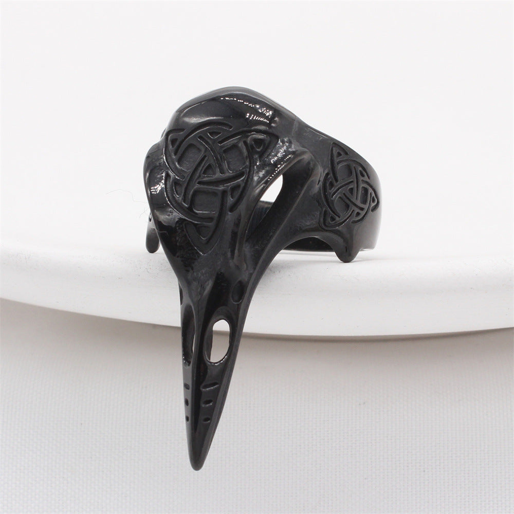 Planderful Everyday Genie – European and American Personalized Retro Viking Long-Pointed Men's Titanium Steel Ring