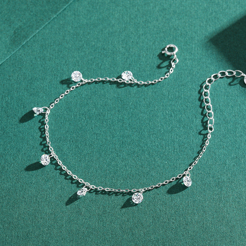 Super Sparkling Zircon Sterling Silver Bracelet for Women