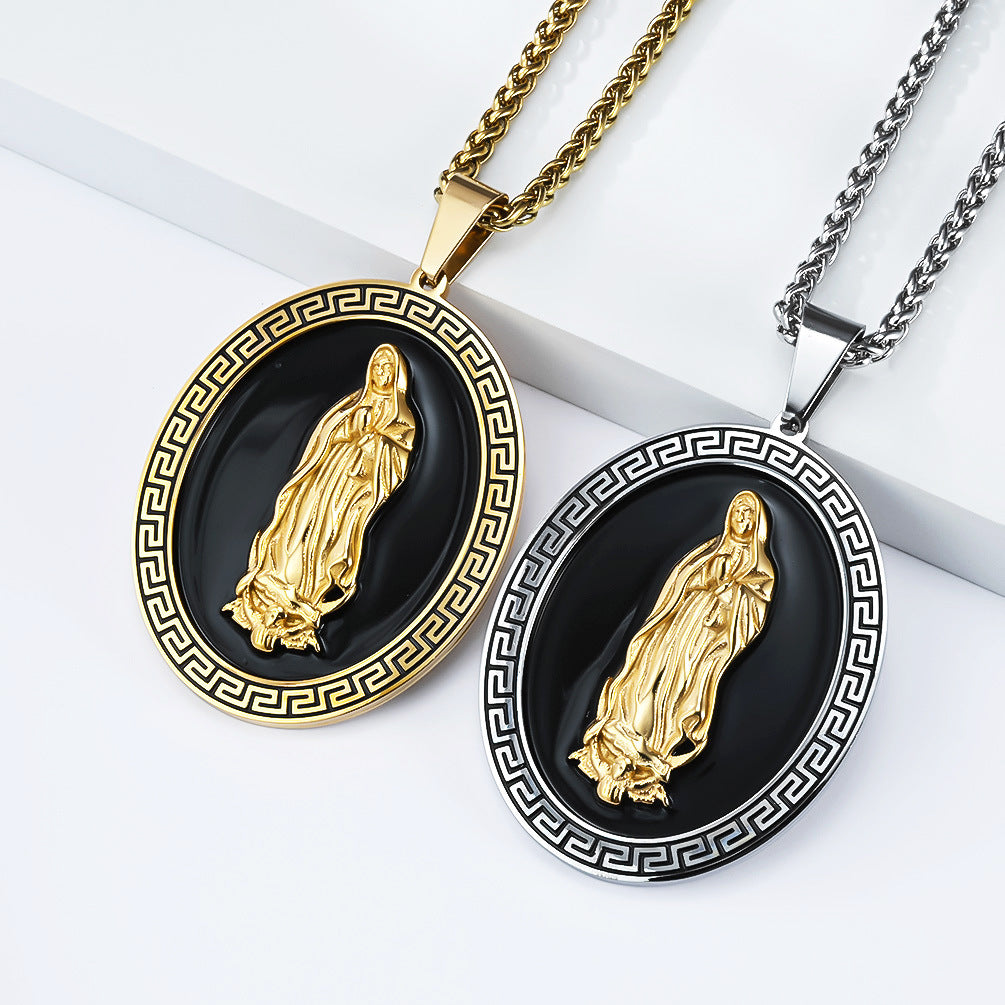 Stainless Steel Vintage Gold-Plated Necklace