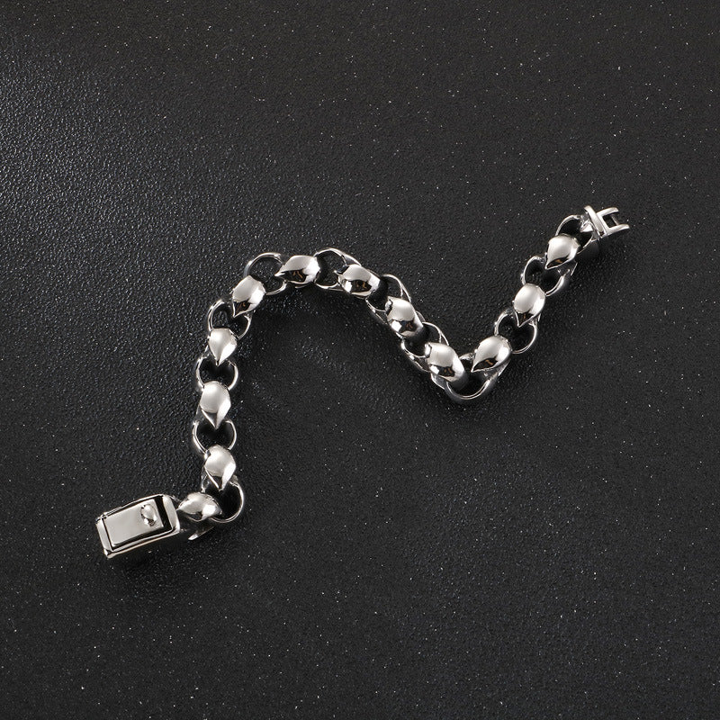 Trendy Titanium Steel Men's Bracelet with Cross Design