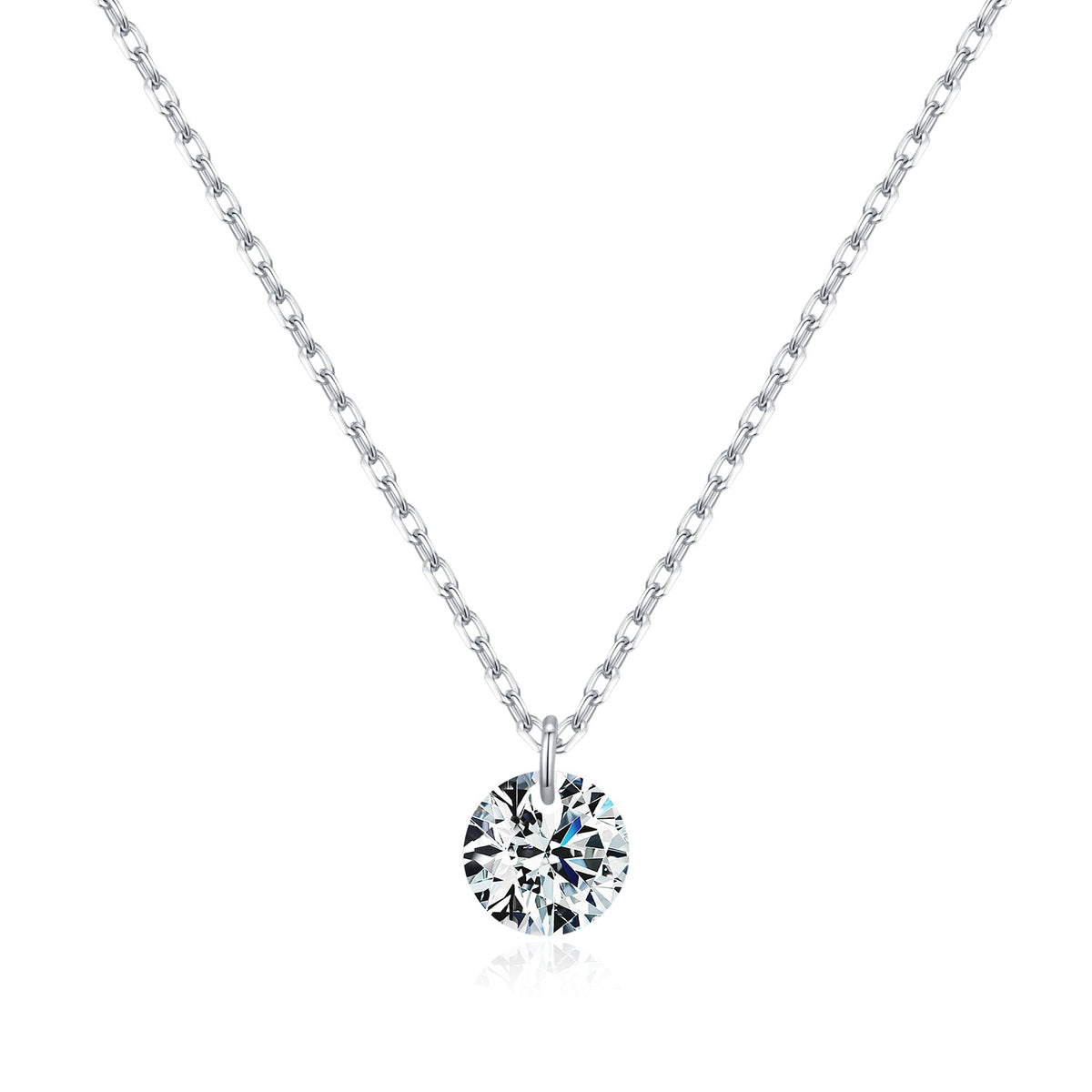 925 Sterling Silver Minimalist Moissanite Pendant Necklace