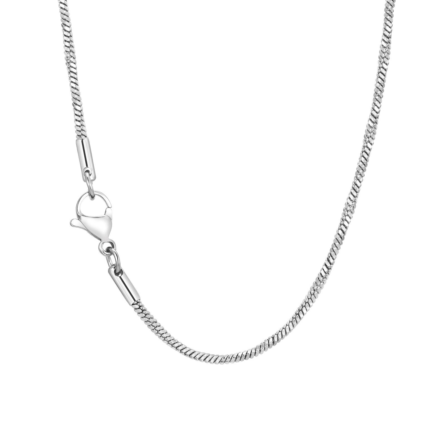 Men's Stainless Steel Twisted Square Snake Bone Chain Necklace