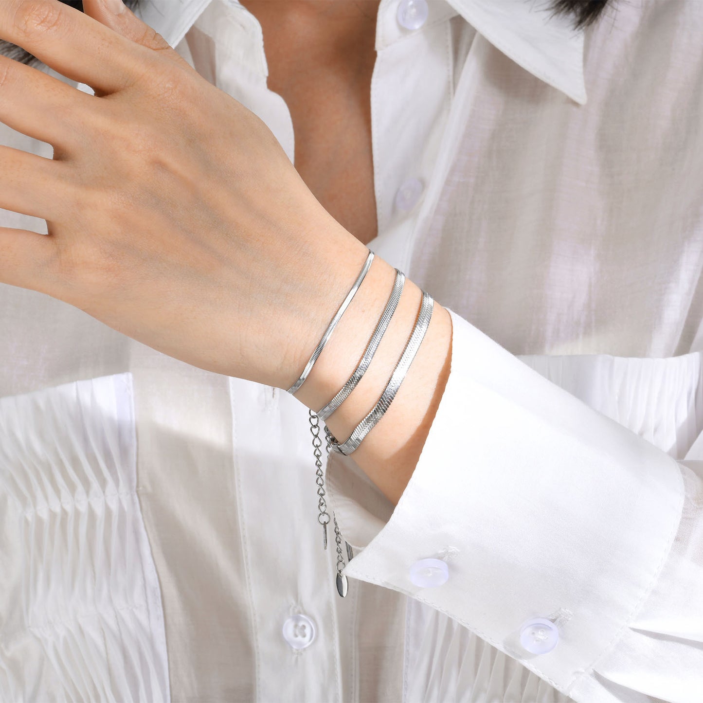 Stainless Steel Blade Bracelet Flat Snake Chain Jewelry Wholesale